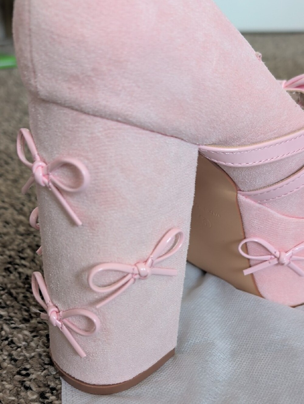 Pink Platform Bow Mary Jane Heels - Women Shoes - Picture 2 of 7
